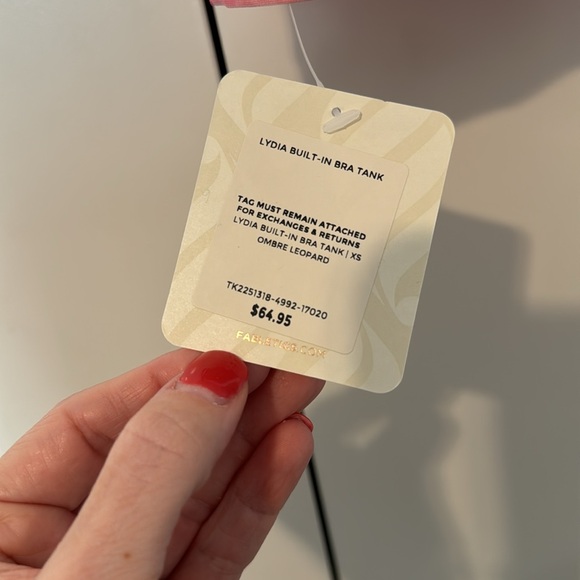 Fabletics Lydia Built-In Bra Tank Ombre Leopard Size XS NWT - Picture 4 of 5